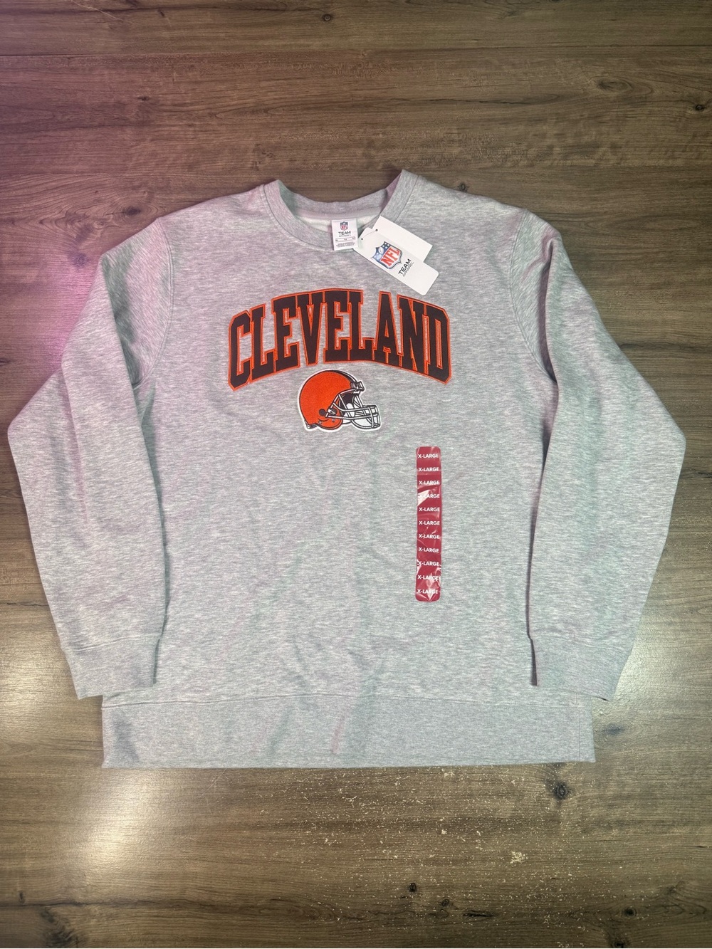 Cleveland Browns NFL Team Apparel Sweatshirt Mens XL Gray Crewneck NW